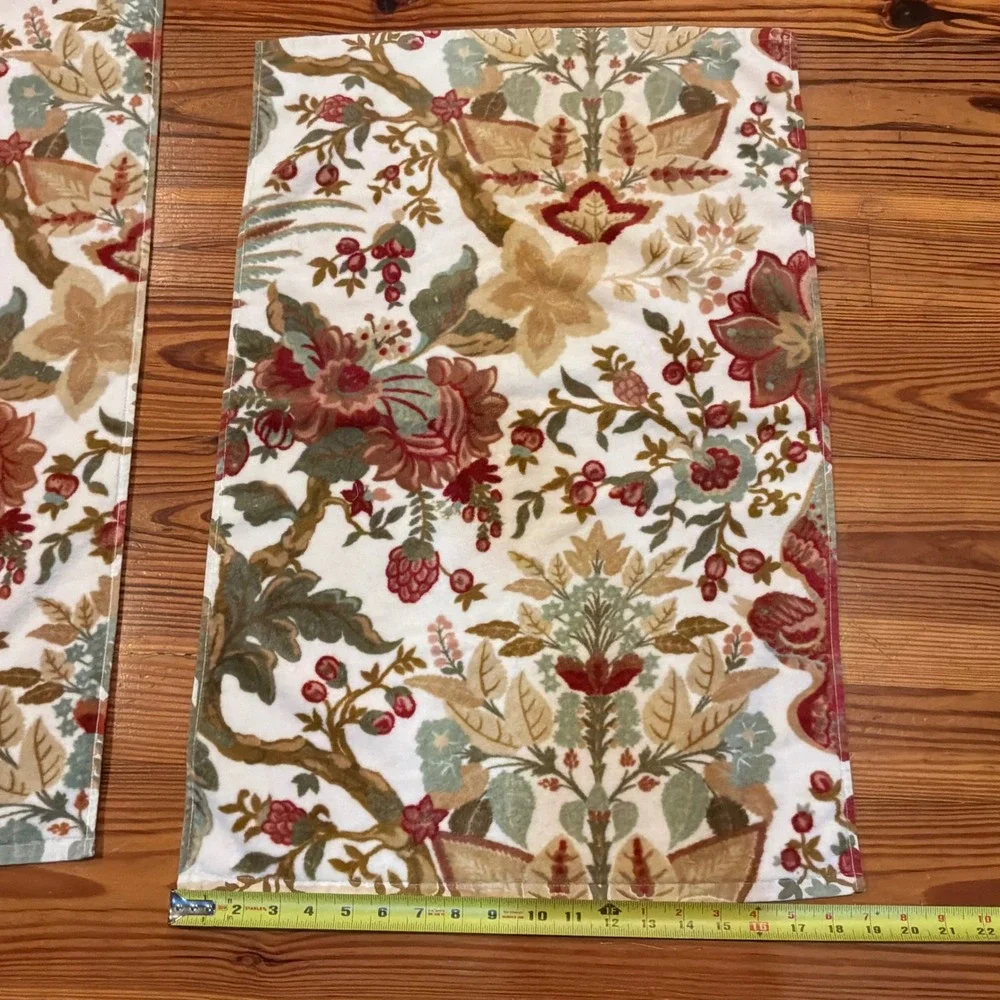 Pottery Barn Palampore Jacobean Floral Bird Bath Towel 2 pc Set Portugal EUC